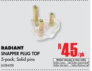 Radiant Snapper Plug Top-Per pk