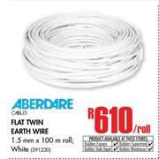 Aberdare Flat Twin Earth White Wire(1.5mm x 100m)-Per Roll