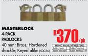 Masterlock 4-Pack Padlocks-Per pk