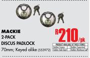 Mackie 2-Pack Discus Padlock-Per pk