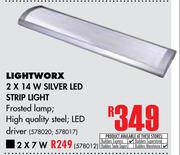 Lightworx 2 x 7W Silver LED Strip Light