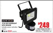 Light Worx 10W LED Floodlight With Sensor