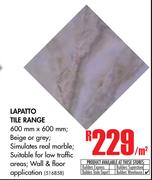 Lapatto Tile Range-Per Sqm