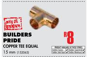 Builders Pride Copper Tee Equal 15mm