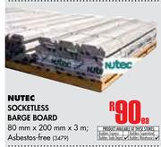 Nutec Socketless Barge Board 80mm x 200mm x 3m-Each