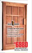 Solid Doors 12-Panel Pre-Hung Door 2032mm x 1200mm