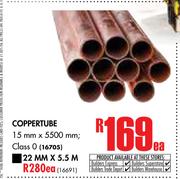 Coppertube 15mm x 5500mm-Each