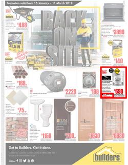 Builders Mpumalanga : Back On Site (16 Jan - 11 March 2018)), page 1