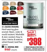 Fired Earth Gloss Enamel Signal Red-5Ltr