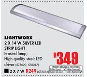 Light Worx 2 x 14W Silver LED Strip Light