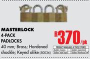 Masterlock 4 Pack Padlocks-Per Pack