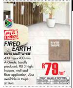 Fired Earth River Matt White-Per Sqm