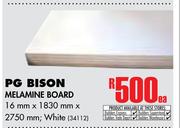 PG Bison Melamine Board White-16mm x 1830mm x 2750mm Each