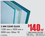 3MM Clear Glass-Per Sqm