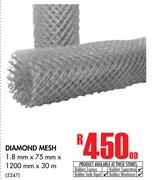Diamond Mesh-1.8mm x 75mm x 1200mm x 30m Each