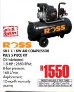 Ross 50Ltr 1.1KW Air Compressor Plus 5 Piece Kit
