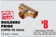 Builders Pride Copper Tee Equal 15mm