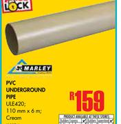 Marley PVC Underground Pipe Cream ULE420-110mm x 6m