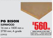 PG Bison Supawood A Grade-16mm x 1830mm x 2750mm Each