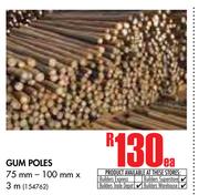 Gum Poles-75mm-100mm x 3m Each
