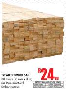 Treated Timber Sap-38mm x 38mm x 3m Each