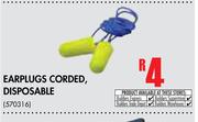 Earplugs Corded, Disposable