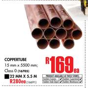 Coppertube 15mm x 5500mm, Class 0-Each