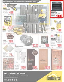 Builders Polokwane : Back On Site (16 Jan - 11 March 2018), page 1