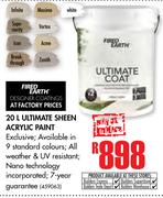 Fired Earth 20Ltr Ultimate Sheen Acrylic Paint
