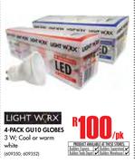 Light Worx 4 Pack GU10 Globes-Per Pack