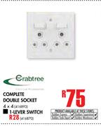 Crabtree Complete Double Socket-4 x 4