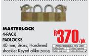 Masterlock 4 Pack Padlocks-Per Pack