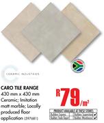 Ceramic Industries Caro Tile Range-Per Sqm