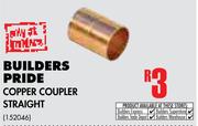 Builders Pride Copper Coupler Straight