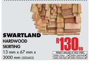 Swartland Hardwood Skirting-13mm x 67mm x 3000mm Each