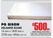 PG Bison Melamine Board White-16mm x 1830mm x 2750mm Each