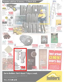 Builders Western Cape : Back On Site (16 Jan - 11 March 2018), page 1
