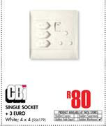 CBI Single Socket + 3 Euro White, 4 x 4