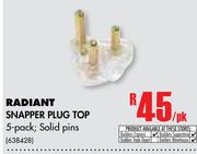 Radiant Snapper Plug Top Solid Pins, 5 Pack-Per Pack