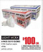 Light Worx 4 Pack GU10 Globes-Per Pack