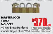 Masterlock 4 Pack Padlocks-Per Pack