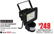 Light Worx 10W LED Floodlight With Sensor