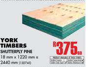 York Timbers Shutterply Pine-18mm x 1220mm x 2440mm Each