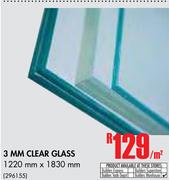 3MM Clear Glass 1220mm x 1830mm-Per Sqm