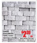 Cement Stock Bricks-Each