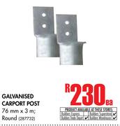 Galvanised Carport Post Round-76mm x 3m Each