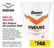 Duram Endure All Weather Matt-20Ltr