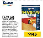 Duram Anti Rust Coating NS4-5Ltr