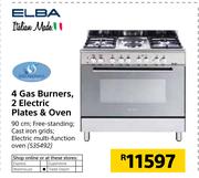 Elba 4 Gas Burners, 2 Electric Plates & Oven