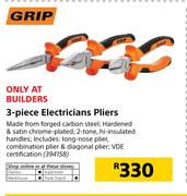 Grip 3-Piece Electricians Pliers